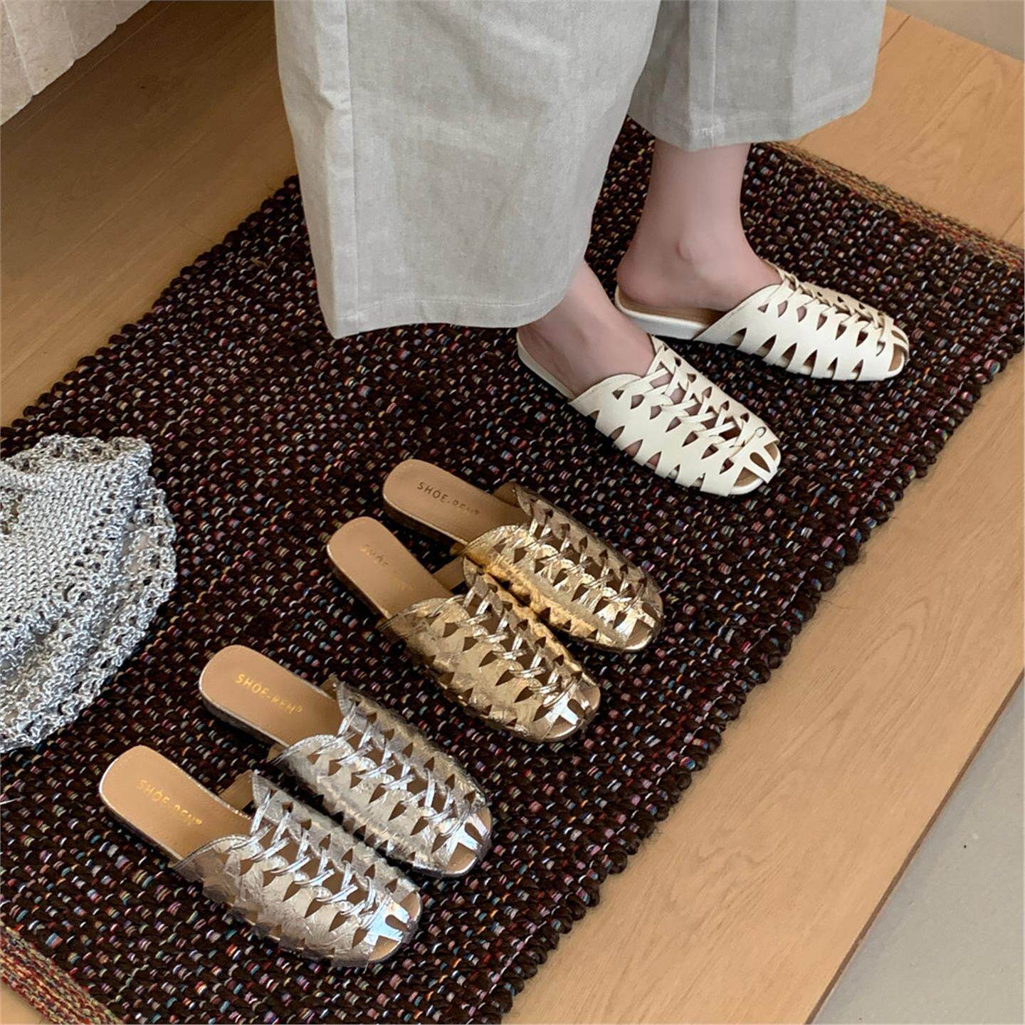 Women Shoes Luxury Brand - Sepatu Pantai Wanita Rajutan Tangan Mewah,