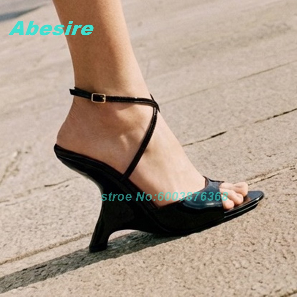 Sandal Peep Toe Kulit Paten Hi - Women'S Shoes Y2K ulasan dan harga