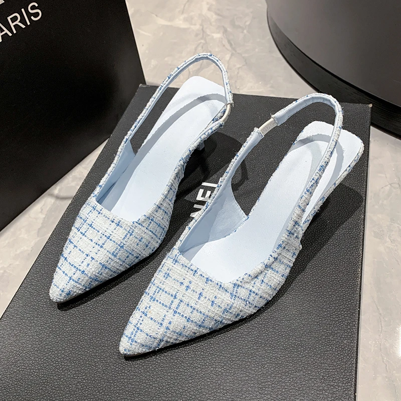 Sandal Hak Tinggi Runcing Biru - Women'S Shoes Navy Blue ulasan dan harga